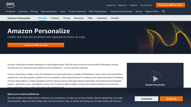Amazon-Personalize API koppeling
