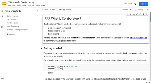 Google-Colab API koppeling